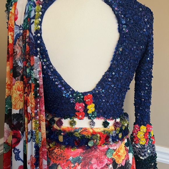 Beautiful pre-draped lehenga saree Indian India Hindu wedding Sangeet sari - Picture 5 of 9